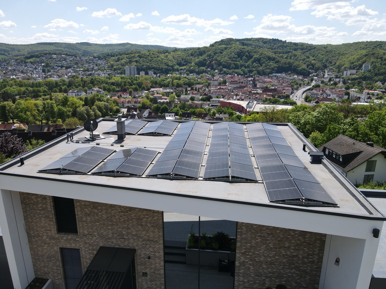 Flachdach Luftaufnahme